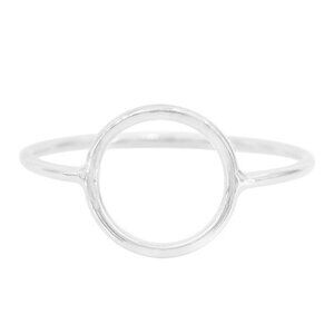 Sterling Silver Open Circle Ring, Dainty Geometric Ring, Stamped 925, Size 7